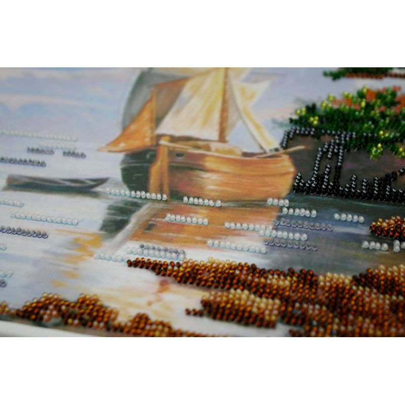 Bead Embroidery Kit on Art Canvas "Sailfish"