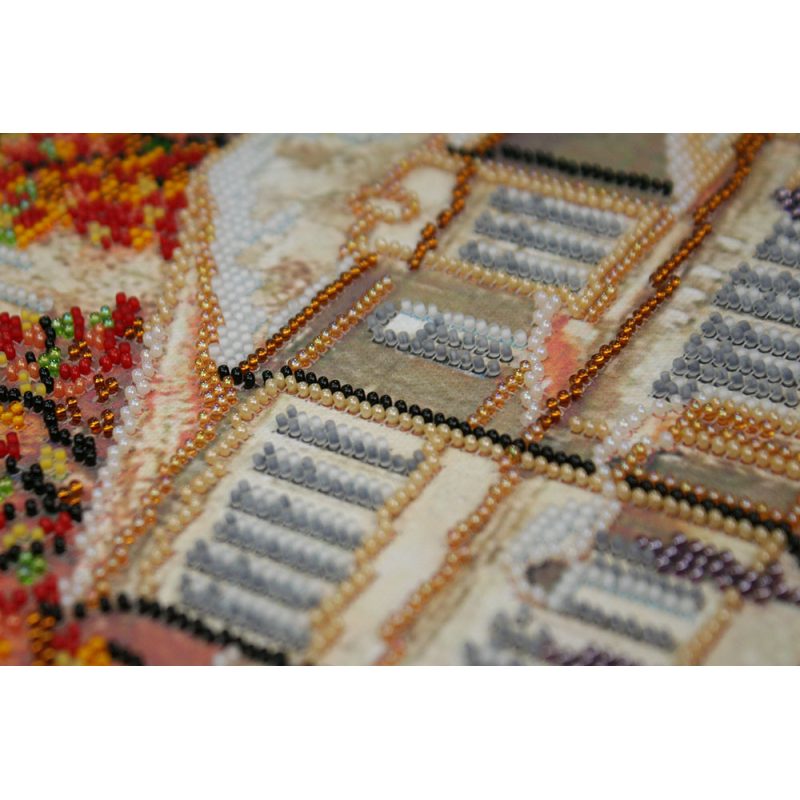 Bead Embroidery Kit on Art Canvas "Autumn Kaleidoscope"