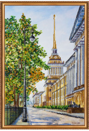 Bead Embroidery Kit on Art Canvas "City sketches – 1"