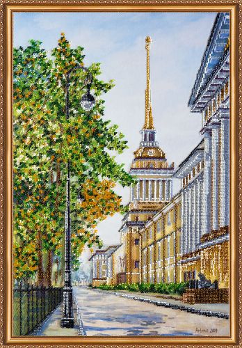 Bead Embroidery Kit on Art Canvas "City sketches – 1"
