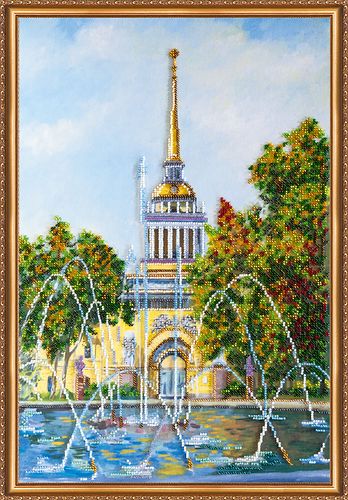Bead Embroidery Kit on Art Canvas "City sketches – 2"