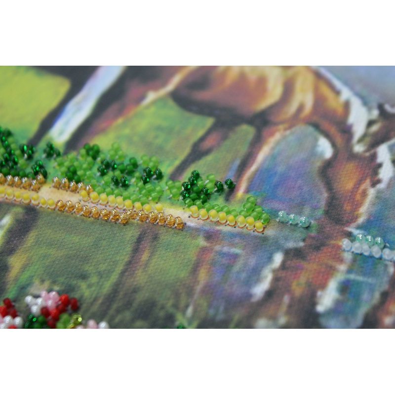 Bead Embroidery Kit on Art Canvas "Watering place"