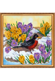 Bead Embroidery Kit on Art Canvas "Primrose"