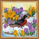 Bead Embroidery Kit on Art Canvas "Primrose"