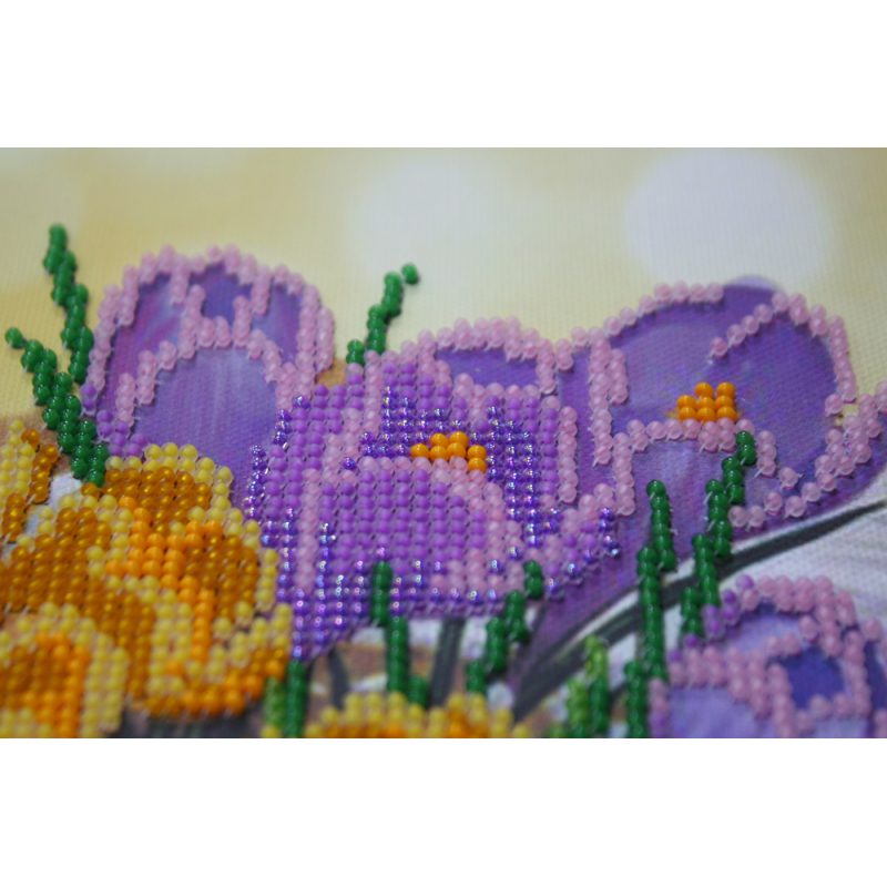 Bead Embroidery Kit on Art Canvas "Primrose"