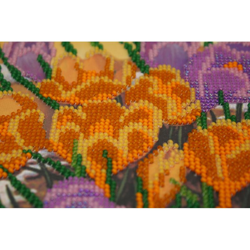 Bead Embroidery Kit on Art Canvas "Primrose"