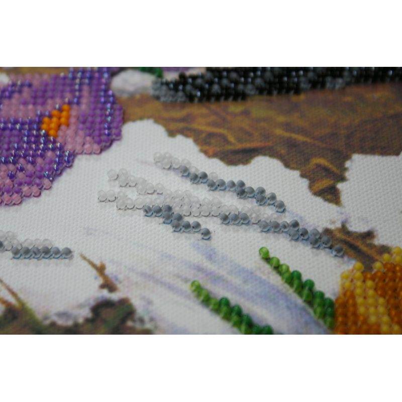 Bead Embroidery Kit on Art Canvas "Primrose"