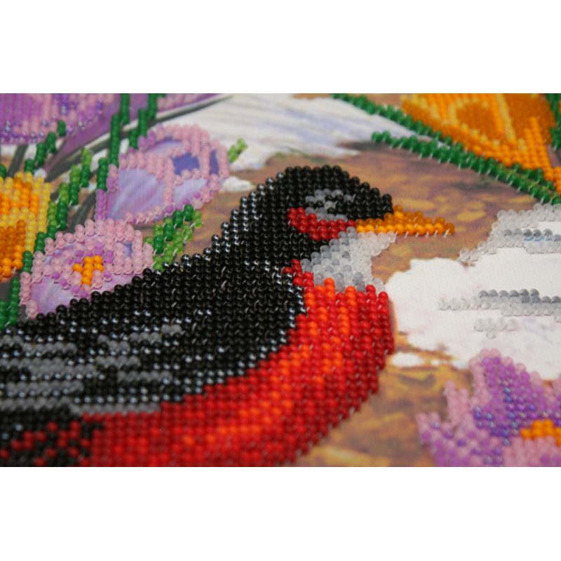 Bead Embroidery Kit on Art Canvas "Primrose"