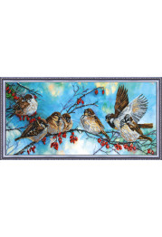 Bead Embroidery Kit on Art Canvas "City gatherings"