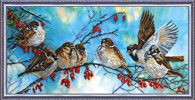 Bead Embroidery Kit on Art Canvas "City gatherings"