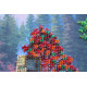 Bead Embroidery Kit on Art Canvas "Mountain river"