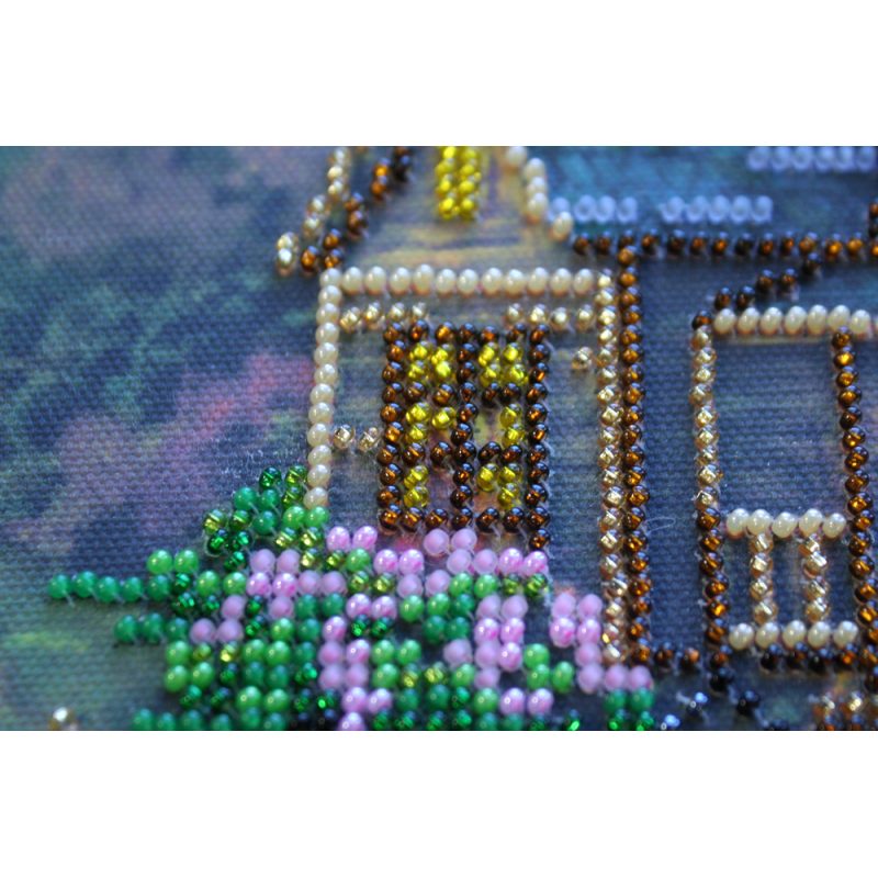 Bead Embroidery Kit on Art Canvas "Mountain river"