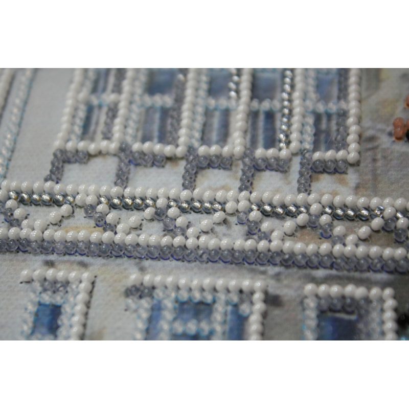 Bead Embroidery Kit on Art Canvas "Frosty sunrise"