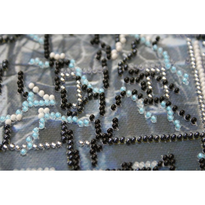 Bead Embroidery Kit on Art Canvas "Frosty sunrise"