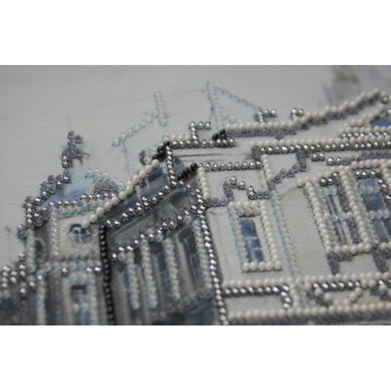 Bead Embroidery Kit on Art Canvas "Frosty sunrise"