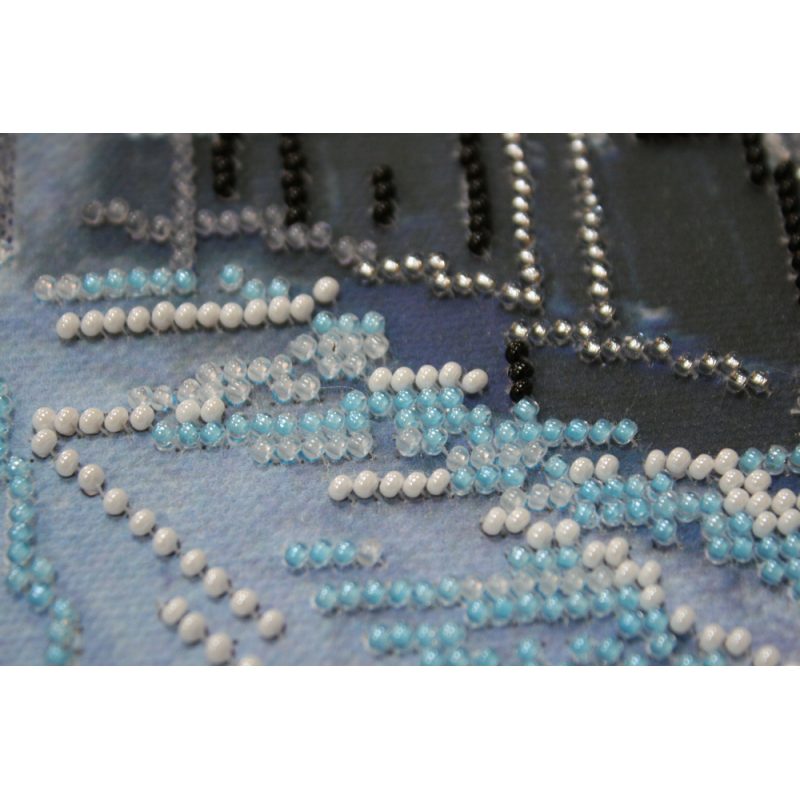 Bead Embroidery Kit on Art Canvas "Frosty sunrise"