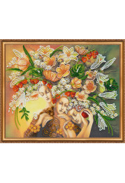 Bead Embroidery Kit on Art Canvas "Goddess of flowers"