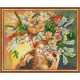 Bead Embroidery Kit on Art Canvas "Goddess of flowers"