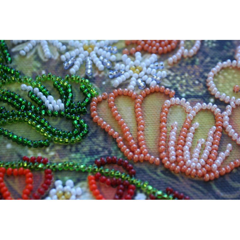 Bead Embroidery Kit on Art Canvas "Goddess of flowers"