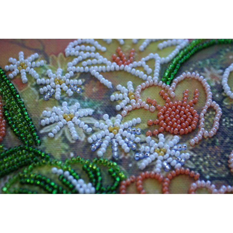 Bead Embroidery Kit on Art Canvas "Goddess of flowers"