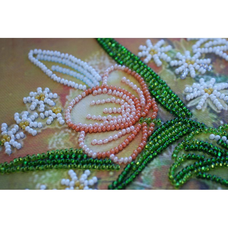 Bead Embroidery Kit on Art Canvas "Goddess of flowers"