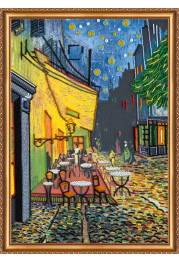 Bead Embroidery Kit on Art Canvas "Evening cafe"
