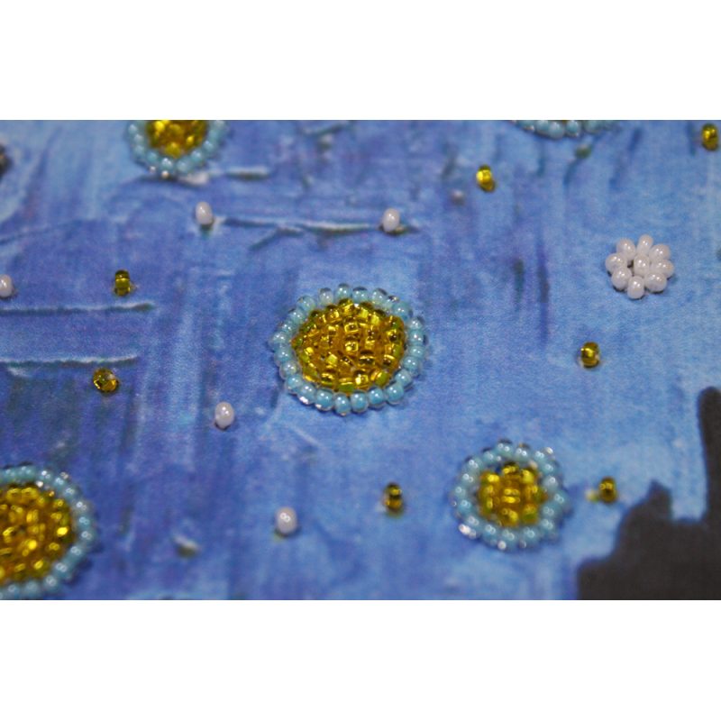 Bead Embroidery Kit on Art Canvas "Evening cafe"