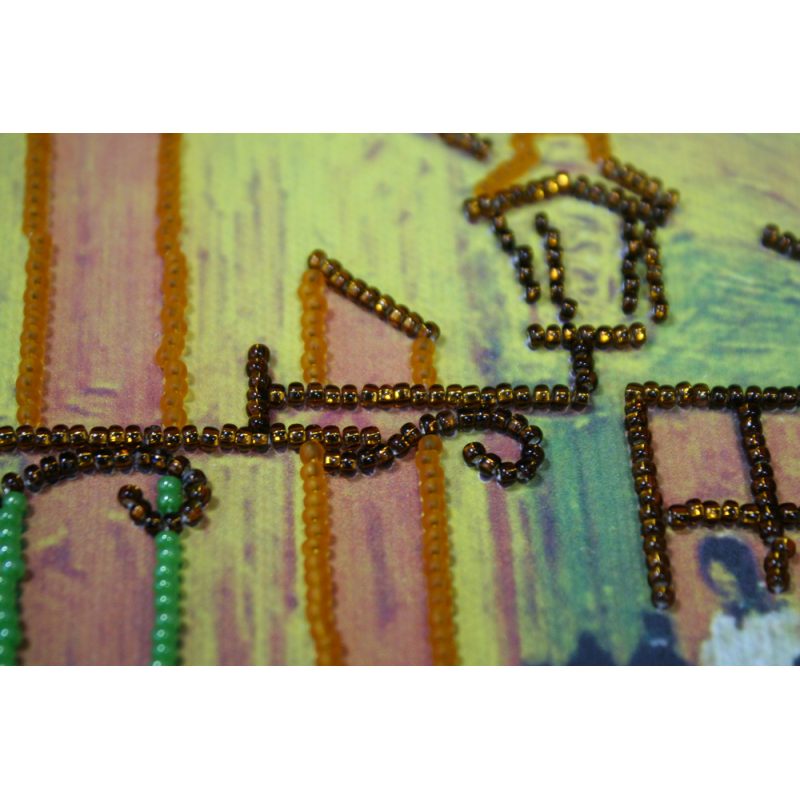 Bead Embroidery Kit on Art Canvas "Evening cafe"
