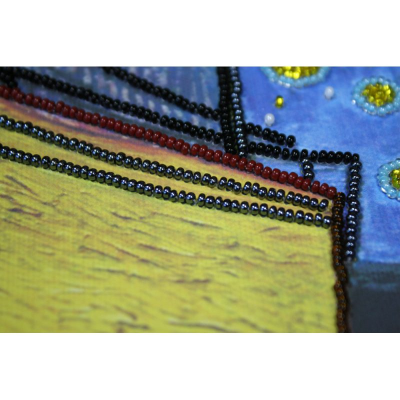 Bead Embroidery Kit on Art Canvas "Evening cafe"