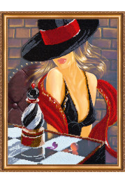 Bead Embroidery Kit on Art Canvas "Chess queen"