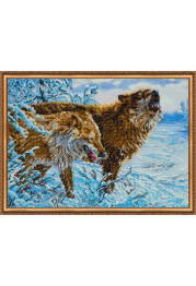 Bead Embroidery Kit on Art Canvas "Eternal calling"