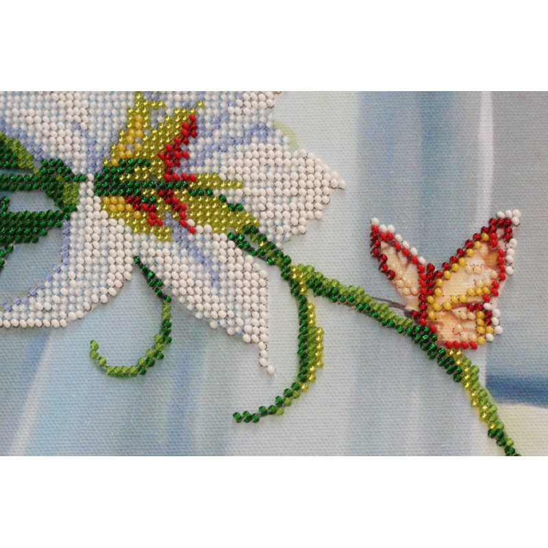Bead Embroidery Kit on Art Canvas "Madonna lilies"
