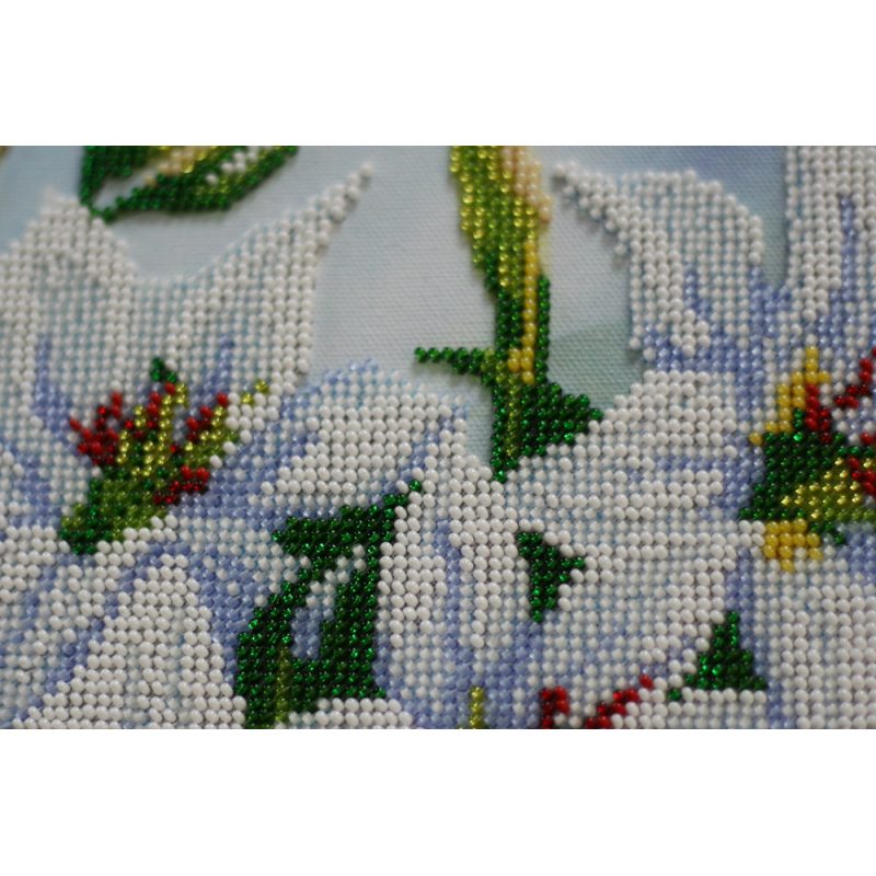 Bead Embroidery Kit on Art Canvas "Madonna lilies"