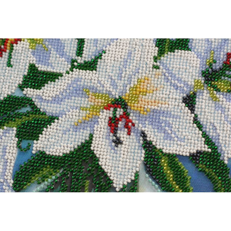 Bead Embroidery Kit on Art Canvas "Madonna lilies"