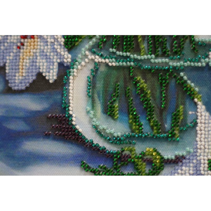 Bead Embroidery Kit on Art Canvas "Madonna lilies"