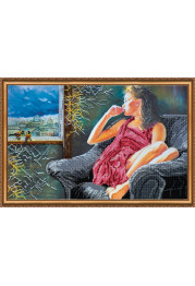 Bead Embroidery Kit on Art Canvas "Flashbacks"
