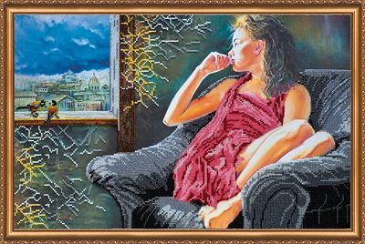 Bead Embroidery Kit on Art Canvas "Flashbacks"