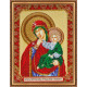 Bead Embroidery Kit on Art Canvas "Icon of the Mother of God "Refreshing and Refuge""