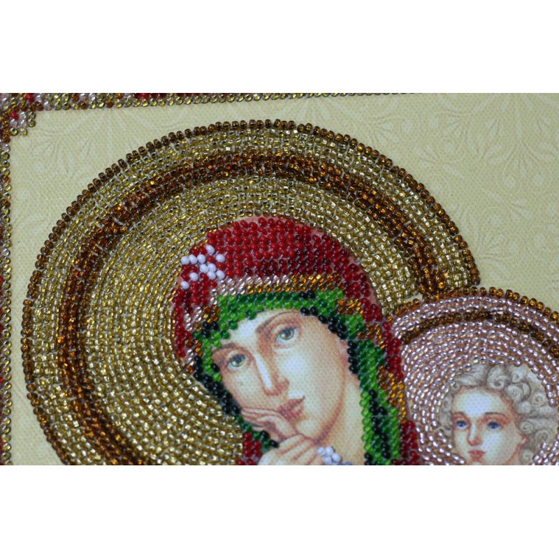 Bead Embroidery Kit on Art Canvas "Icon of the Mother of God "Refreshing and Refuge""