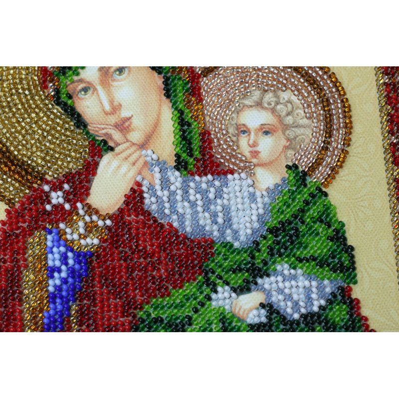 Bead Embroidery Kit on Art Canvas "Icon of the Mother of God "Refreshing and Refuge""