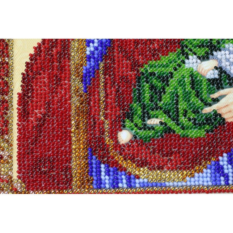 Bead Embroidery Kit on Art Canvas "Icon of the Mother of God "Refreshing and Refuge""