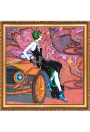 Bead Embroidery Kit on Art Canvas "Jazz age girls (Part 1)"