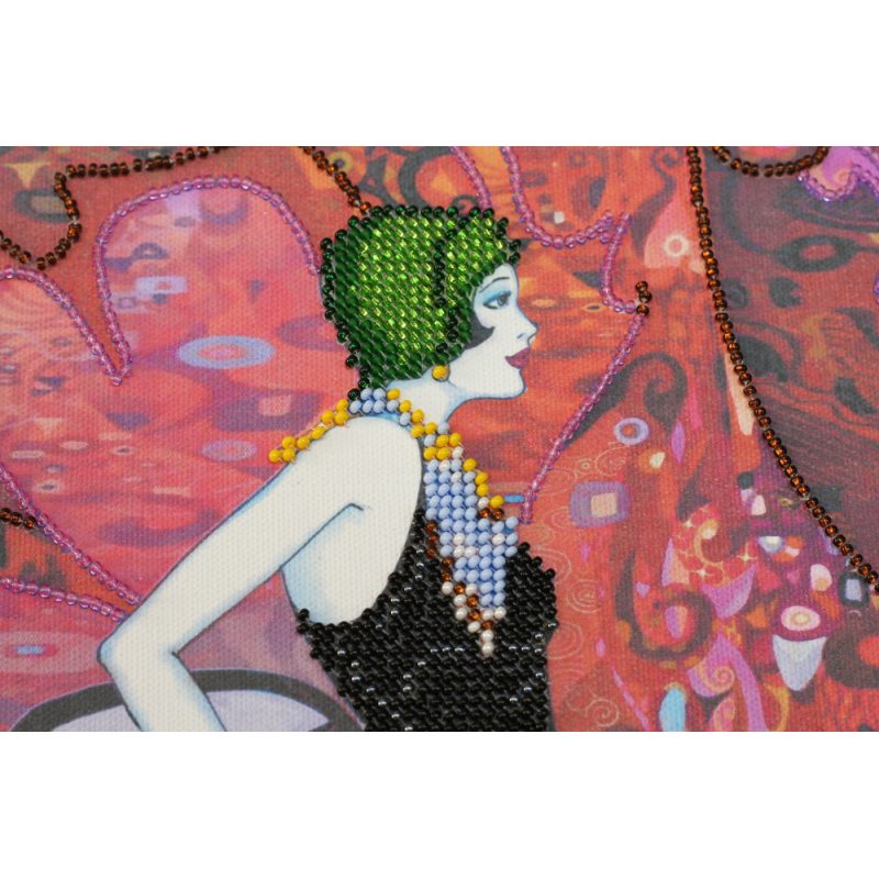 Bead Embroidery Kit on Art Canvas "Jazz age girls (Part 1)"