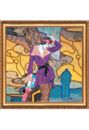 Bead Embroidery Kit on Art Canvas "Jazz age girls (Part 2)"