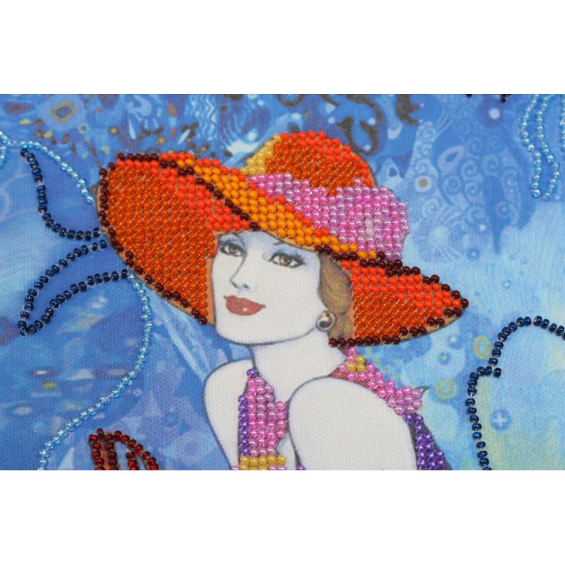 Bead Embroidery Kit on Art Canvas "Jazz age girls (Part 3)"