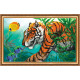 Bead Embroidery Kit on Art Canvas "Underwater hunting"