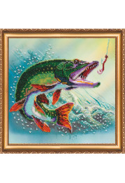 Bead Embroidery Kit on Art Canvas "On the hook"