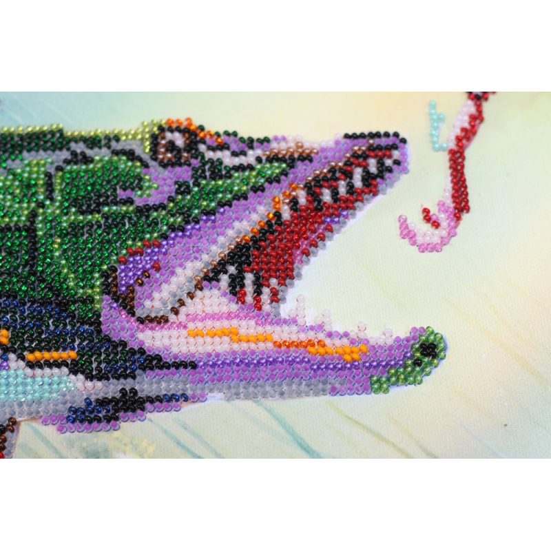 Bead Embroidery Kit on Art Canvas "On the hook"