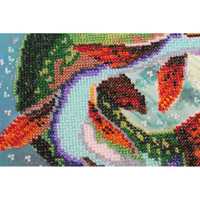 Bead Embroidery Kit on Art Canvas "On the hook"