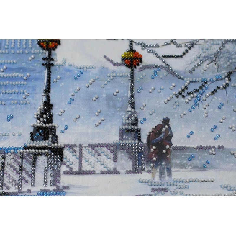 Bead Embroidery Kit on Art Canvas "Snowstorm"